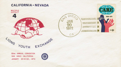 Plic LIONS CLUB, California-Nevada, 20 Ianuarie 1972 foto