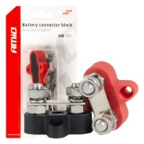 Bloc distribuitor conexiune baterie bus bar dublu set 2 bucati max 48V M8 pentru sisteme 24V, vehicule electrice, camioane, autobuze, rulote, barci
