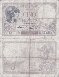 1939 (26 X), 5 francs (P-83a.9) - Franța