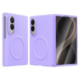 Husa pentru Samsung Galaxy Z Fold 8, Magnetica, Textura Piele Ecologica, Lila