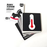 Set 40 Carduri Montessori, Stimulare Vizuala Bebelusi 3-6 Luni, Alb-Negru-Rosu, 14x14cm, Carton, Baieti si Fete