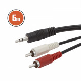 Cablu RCA / JACKfisa 2 x RCA-fisa 3,5 st JACK5,0 m 20174, Carguard