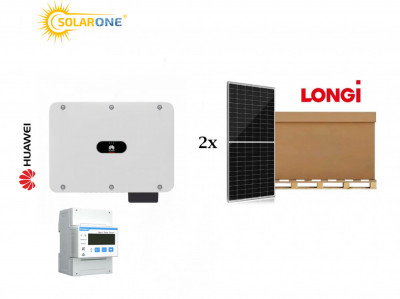 Kit sistem fotovoltaic 36 kW, invertor trifazat Huawei si 2 PALETI cu panouri fotovoltaice Longi 545W foto