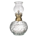 Lampă de Ulei Sticlă Transparentă CMCLASS Romburi Reliefate &Oslash;9.5x18cm Decorativă