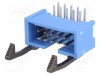 Conector IDC 10 pini 2x5 2,54mm unghi 90&deg; THT TE Connectivity aurit tată albastru