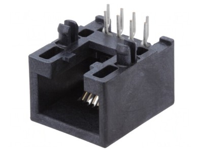 Soclu RJ45 Cat 5e Neecranat Aurit Profil Jos THT foto