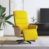 Cumpara ieftin Fotoliu rabatabil cu suport de picioare, galben deschis, textil