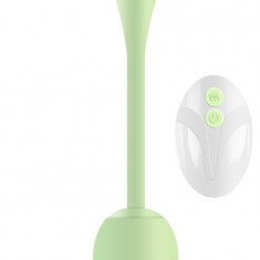 Ou Vibrator Dublu Stimulator Flexy Remote Control 10 Moduri Vibratii Silicon Verde Passion Labs