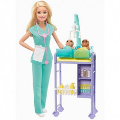Jucarie Papusa Barbie Medic Pediatru GKH23 Mattel foto