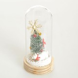 Decoratiune luminoasa glob cu brad 16.5 cm
