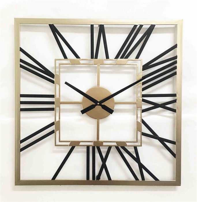 Ceas de perete patrat din metal 60x60x4,5 cm
