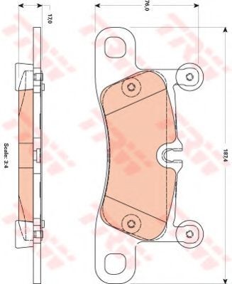 Set placute frana,frana disc PORSCHE CAYENNE (92A) (2010 - 2016) TRW GDB1875