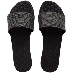 Havaianas papuci YOU MALTA METALLIC femei, culoarea negru, 4147312.0090