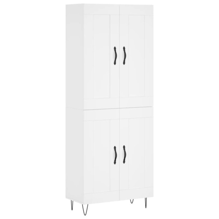 Dulap inalt, alb, 69,5x34x180 cm, lemn compozit
