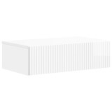 vidaXL Masă laterală montată pe perete Alb foarte lucios 898489