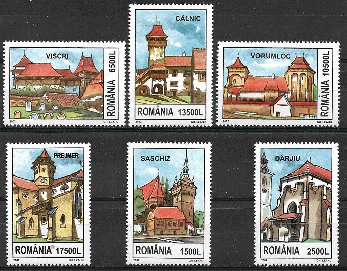 C5811 - Romania 2002 - Cetati dinTransilvania 6v.neuzat,perfecta stare