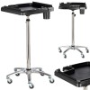 Asistent Coafor Mobil Enzo T0193-1, Cărucior Salon &Icirc;nfrumusețare cu Roți, Masă Trepied Ajustabilă, Vopsire, 41x41x74-110cm