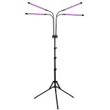 Lampa UV pentru cresterea plantelor, 4 capete, putere 30W, 108 LED-uri Lampa cu lumina Ultra-Violet, Lampa cu Picior Ajustabil pana la 2 m, Lumina UV