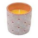 Lumanare citronella anti tantari in ghiveci maro ceramica, model in romb,260 g, Oem