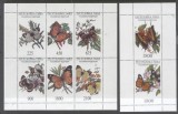 Tuva 1-6 7-8 Russian local - Butterflies 2 sheet of 6 and 2 MNH DA.149, Nestampilat