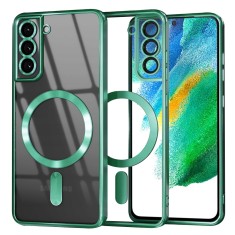 Husa premium Samsung Galaxy S21 FE 5G Techsuit Luxury Crystal MagSafe, verde deschis foto