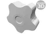 Buton de Reglare 50mm cu Capac Roșu
