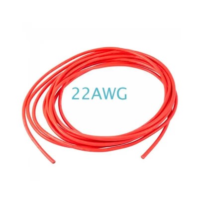 Cablu siliconic multifilar 22AWG 0.5mm2 rosu 1m foto