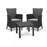 Cumpara ieftin Set mobilier de grădină Rosario Balcon, culoare grafit, cu perne gri deschis