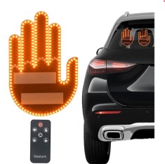 Lampa LED Auto cu Telecomanda, Gesturi, 4 Moduri de Salut, 15cm Neagra , Set cu Telecomanda si Autocolante, Accesoriu Distractiv pentru Geamuri Auto