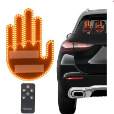 Lampa LED Auto cu Telecomanda, Gesturi, 4 Moduri de Salut, 15cm Neagra , Set cu Telecomanda si Autocolante, Accesoriu Distractiv pentru Geamuri Auto