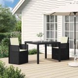 vidaXL Scaune de Dining pentru Grădină 2 pcs Antracit și crem PP 899985