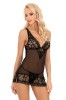 LIV92-1 Lenjerie desu cu bretele dantelate si chilot inclus, L/XL, S/M, LIVIA CORSETTI