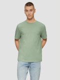 Tricou cu maneca scurta, barbati, la baza gatului, croiala Regular Fit, Verde pudrat, 2XL