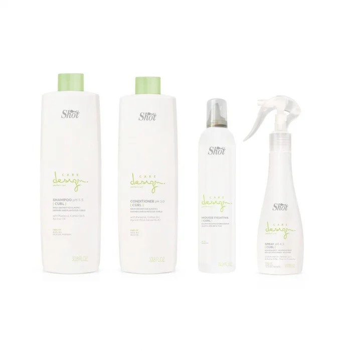 Set MARE - PERFECT CURL Shot - &icirc;ngrijire păr creț (șampon 1L + balsam 1L + spumă 150 ml + leave-in 150ml)