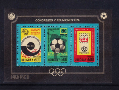 URUGUAY 1974 SPORT ,UPU COLITA NESTAMPILATA COTA 70 EURO foto