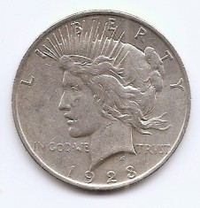 Statele Unite (SUA) 1 Dolar 1923 (comemorativa: Dolarul pacii) Argint 26.73g/900 KM-150 (4) foto