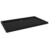 Cumpara ieftin Cadita de dus dreptunghiulara din ABS, neagra, 70x120 cm