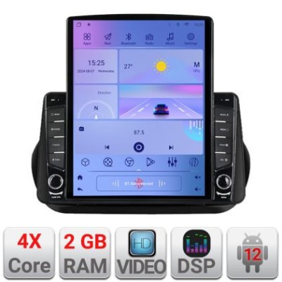Navigatie Peugeot Bipper, CitroenNemo, Fiat Qubo 2008-2017 Android radio gps internet quad core 2+32 ecran vertical 9.7&amp;quot; Kit-bipper+EDT-E708 v2 CarSto foto