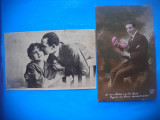HOPCT 1844 CUPLU -ROMANTICA-FRANTA-LOT 2 CARTI POSTALE VECHI-CIRCULATE
