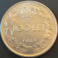Moneda istorica 100 LEI ROMANIA / REGAT, anul 1943 *cod 1266 C foto