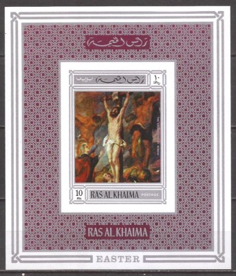 RAS AL KHAIMA 1970 PICTURA RUBENS ( colita nedantelata ) MNH foto
