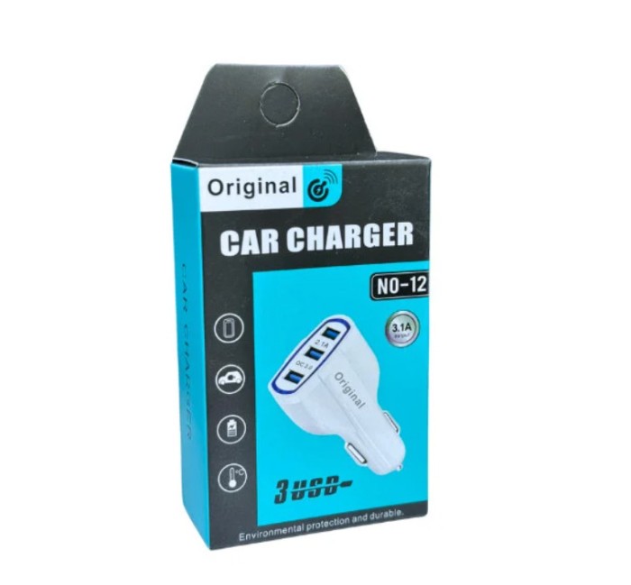 Incarcator Auto,3 Porturi, 3 x Usb 3.1A