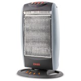 Cumpara ieftin Radiator cu halogen Zass, 1200 W, 3 trepte, maner integrat, Gri/Negru