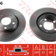 Disc frana AUDI A4 (8E2, B6) (2000 - 2004) TRW DF2806