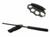 Set Autoaparare: Baston Telescopic Negru 50cm Otel + Box Metalic Ideallstore. Compact, rezistent. Husa inclusa