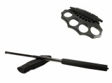 Cumpara ieftin Set Autoaparare: Baston Telescopic Negru 50cm Otel + Box Metalic Ideallstore. Compact, rezistent. Husa inclusa