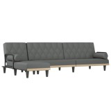 Cumpara ieftin Canapea extensibila in forma de L gri inchis 260x140x70 cm
