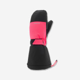Mănuși impermeabile călduroase schi - 550 Negru-Roz Fluo Copii, Wedze