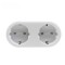Priza dubla smart, WIFI, 16A, Aplicatie, Control vocal, Temporizator, Alba