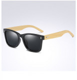 Ochelari Soare Bambus - Lemn, Protectie UV + Toc + Husa -Model Negru 2, Femei, Protectie UV 100%, Plastic